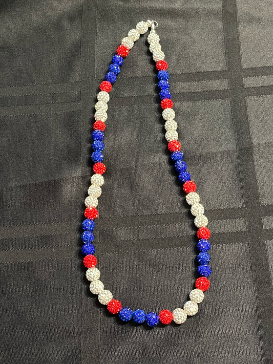 red white and blue necklace